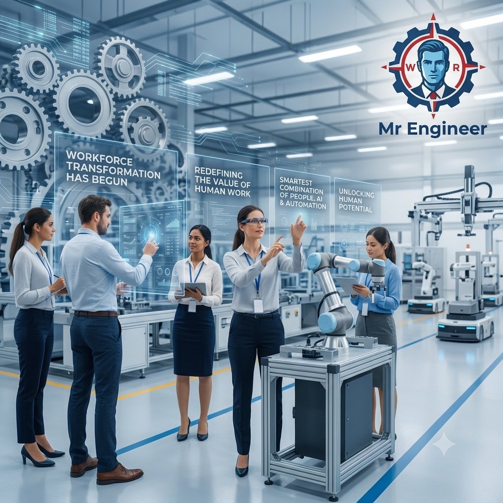 MrEngineerInfo's tweet photo. 🚨 The biggest workforce transformation in history has already begun.

The question is no longer whether automation will change industry—it's how quickly companies can adapt.

Artificial Intelligence, robotics, and automation are taking over repetitive tasks at unprecedented speed. But this isn't simply about replacing jobs—it's about redefining the value of human work.

Tomorrow's most successful employees won't be those who perform routine tasks. They will be the people who can think critically, solve complex problems, lead innovation, and collaborate with intelligent machines.

At the same time, businesses that fail to embrace automation risk becoming slower, more expensive, and less competitive in an AI-driven economy.

The winners of the Fourth Industrial Revolution won't be the companies with the largest workforce—they'll be the ones with the smartest combination of people, AI, and automation.

Automation doesn't eliminate human potential—it unlocks it. The future belongs to those who learn to work with intelligent machines, not compete against them.

#ArtificialIntelligence #Automation #FutureOfWork #Industry40 #Robotics #DigitalTransformation #Innovation #BusinessStrategy #Leadership #AI #Technology #SmartManufacturing #Productivity #Future