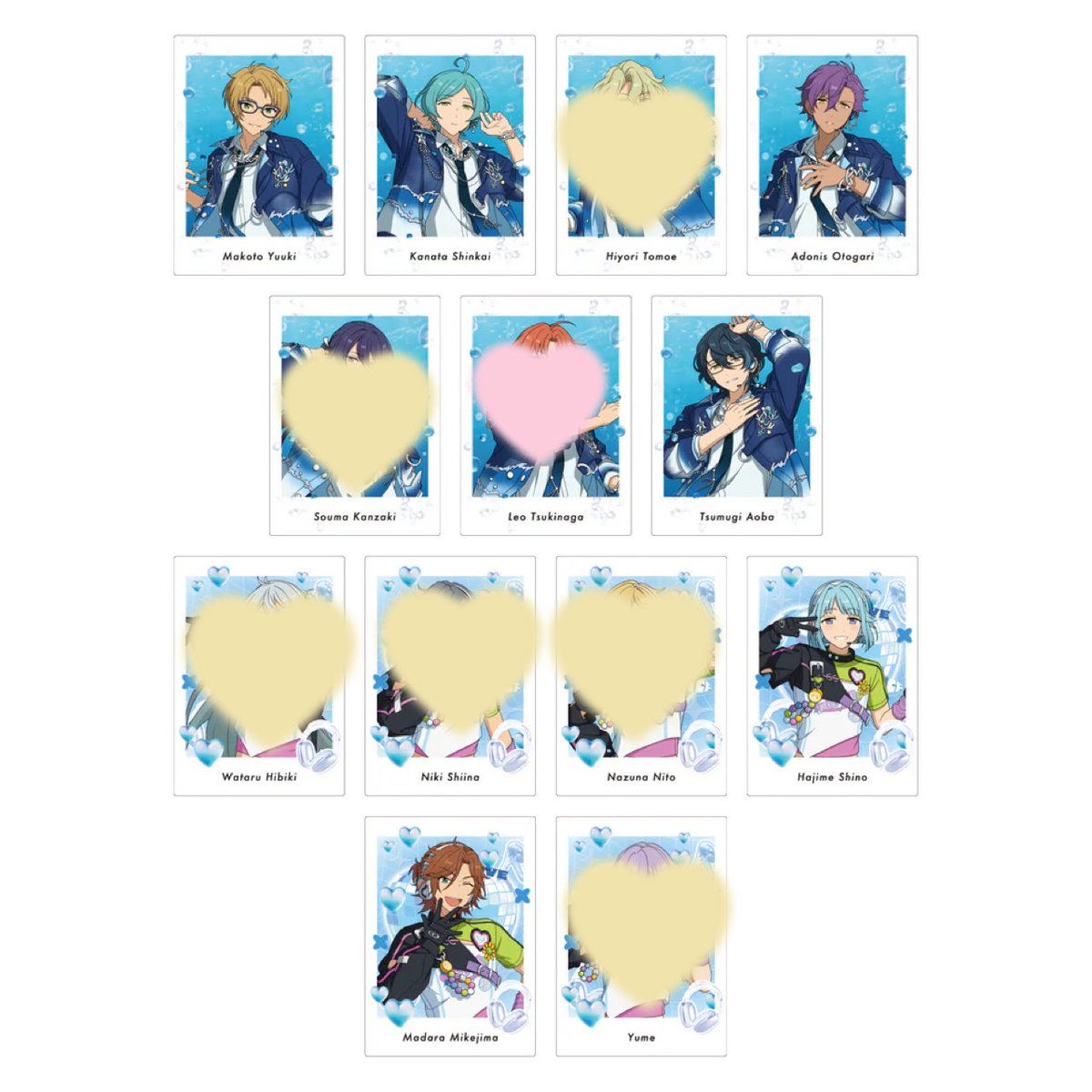 utprtamago's tweet photo. 【交換】あんスタ ぱしゃっつ P.A.shots!! Extra SELECTION 10 UNIT SONG

譲▶︎桃李 弓弦 北斗 スバル 真 鉄虎 忍 千秋 奏汰 巽 マヨイ 凪砂 ひなた ゆうた こはく アドニス 友也 光 創 敬人 司 嵐 夏目 つむぎ 宙 斑 カンナ

求▶︎宗

🌸3BOX予定
🌸仮約束の為出なかった場合は白紙
🌸郵送での交換 https://t.co/Esk1lNJ7QB