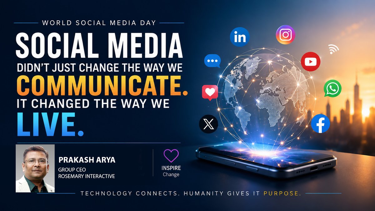 PRAKASHARYA's tweet photo. Check out my latest article: Social Media Didn't Just Change the Way We Communicate. It Changed the Way We Live. https://t.co/e5pS0xYhpR via @LinkedIn https://t.co/VSF58Fs3oB