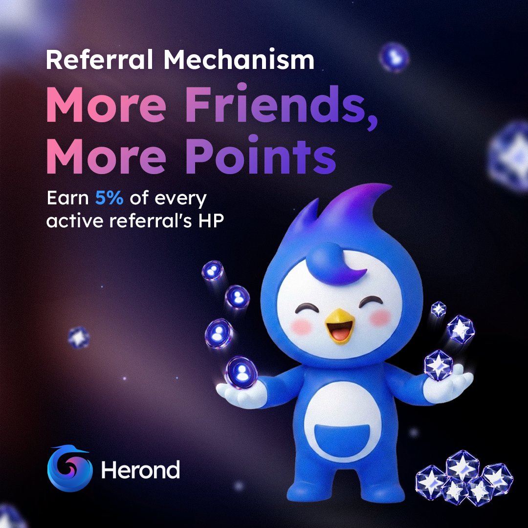 HerondBrowser's tweet photo. Herond Point is better with friends 🤝

Every active referral builds your proof of contribution in Herond Point

- Earn 5% of every active referral's HP every week
- Get a one-time 250 HP bonus for each friend who reaches Pioneer level

Start here → https://t.co/t2omxbScO2

👇 Share your referral link below