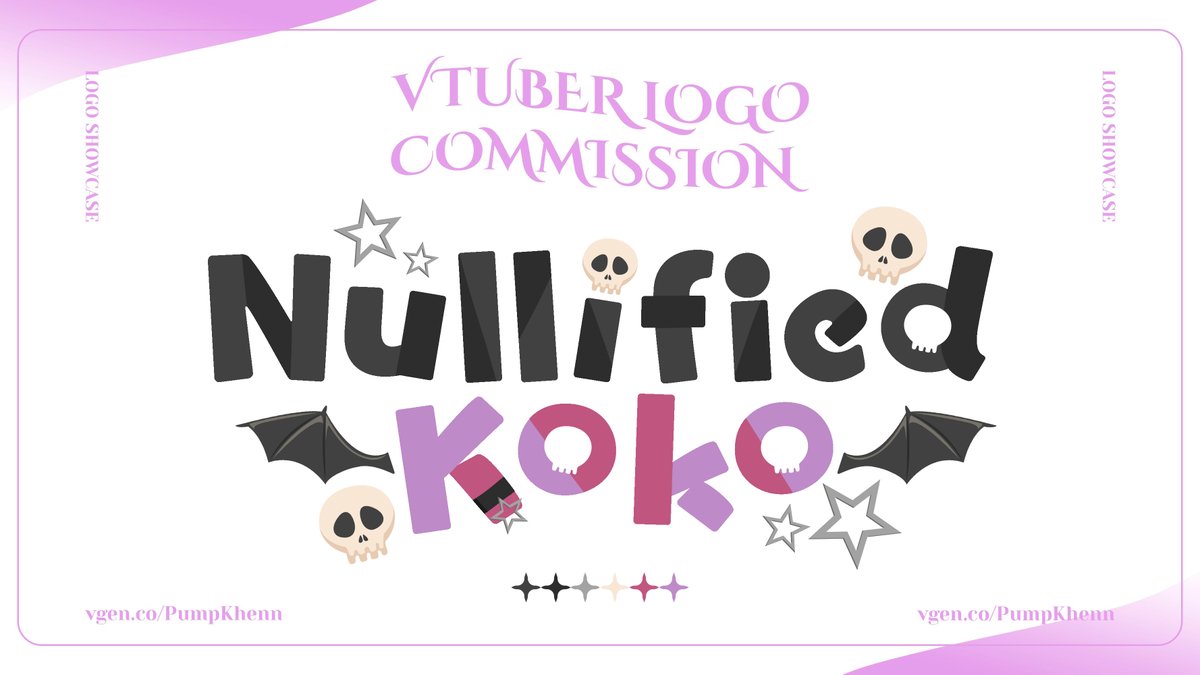 PumpKhenn's tweet photo. Os dejo algunos de los logos que más me ha gustado hacer 🥺

Estoy a tope con comisiones últimamente y no podría estar más agradecida por el apoyo que me dais 🎃💜 https://t.co/UV3tPyjIga