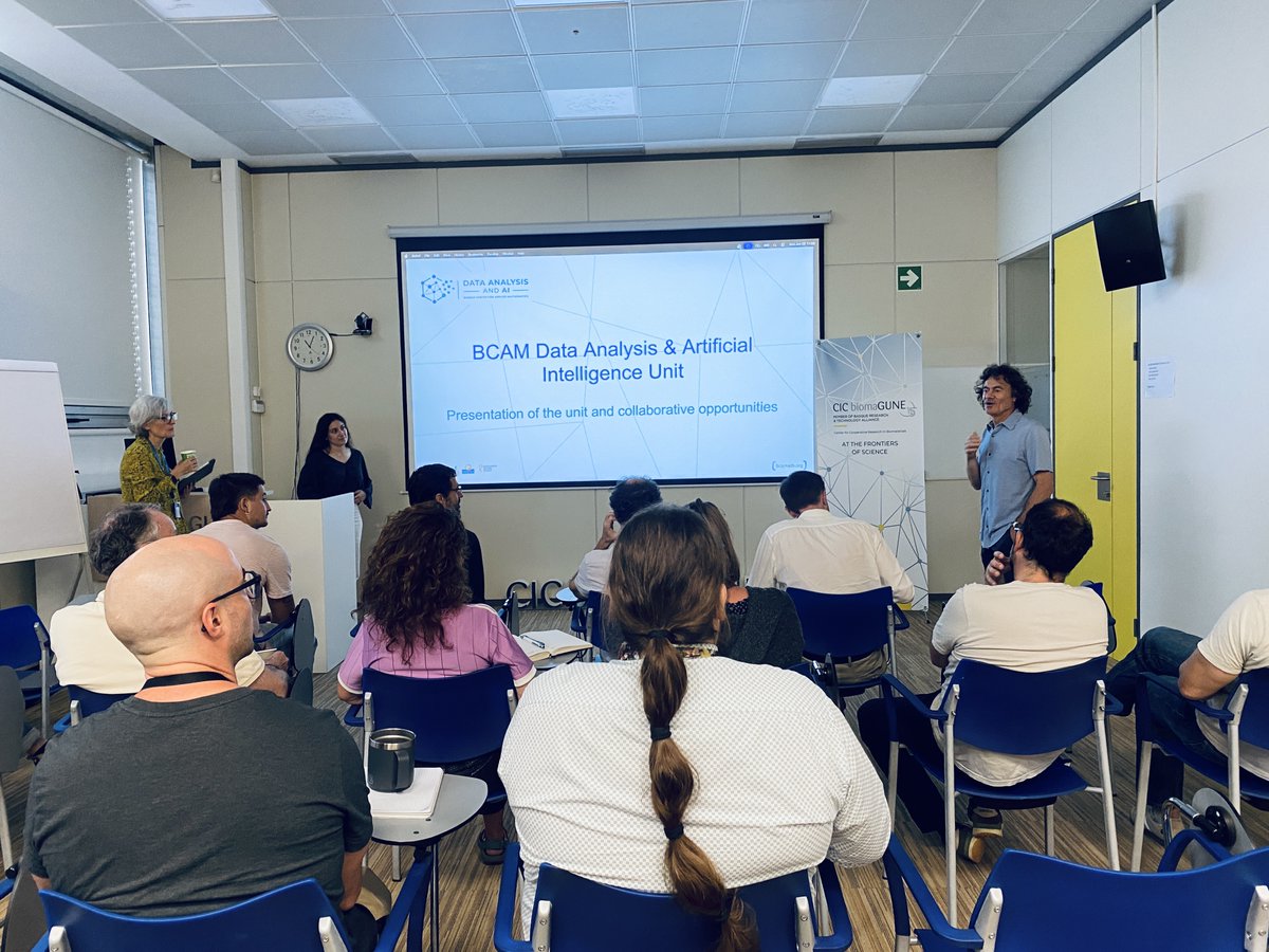 CICbiomaGUNE's tweet photo. Yesterday we welcomed AI experts from @BCAMBilbao to explore potential collaborations on complex research challenges.

We thank the team for such an inspiring seminar and look forward to future collaborations.

#ArtificialIntelligence #BCAM #CICbiomaGUNE https://t.co/FMUi0f8GrY