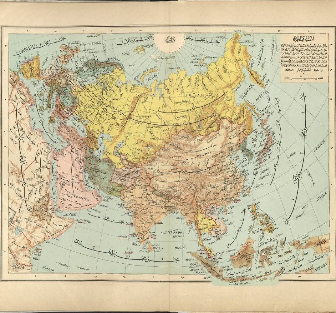 ZimalBaloch_'s tweet photo. This is an 1893 Ottoman map in which two important cities of Balochistan are prominently marked"Koraji" which is almost certainly present-day Karachi, and Kalat.
The map was created by the former Ottoman military officer Hafız Ali Ashraf.
2/3
#Balochistan 
#WorldMap https://t.co/97KBX1Yshl