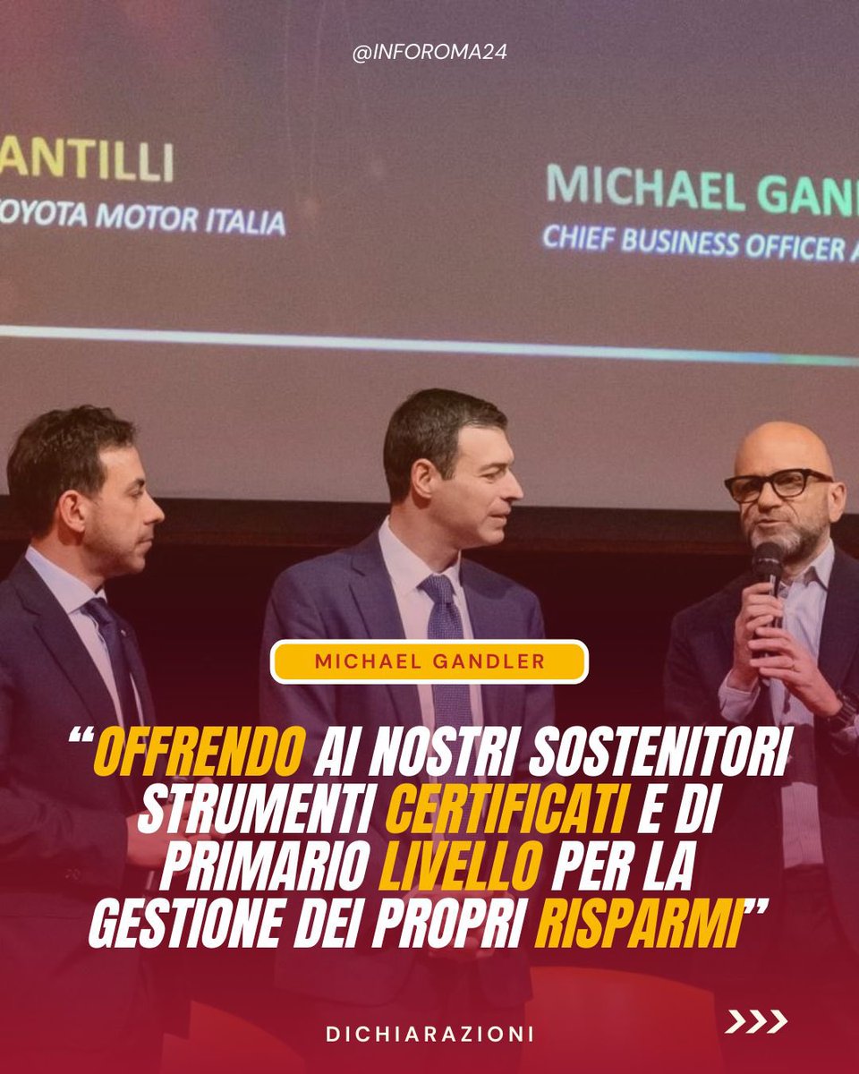 inforoma24's tweet photo. 🟡🔴 A seguito dell’annuncio della nuova partnership strategica tra #ASRoma e #Orodei, hanno preso parola per spiegare i motivi dell’accordo il Chief Business Officer giallorosso, Michael #Gandler, e il presidente dell’azienda collaboratrice Antonio Maesano. https://t.co/muL7SzQaV9