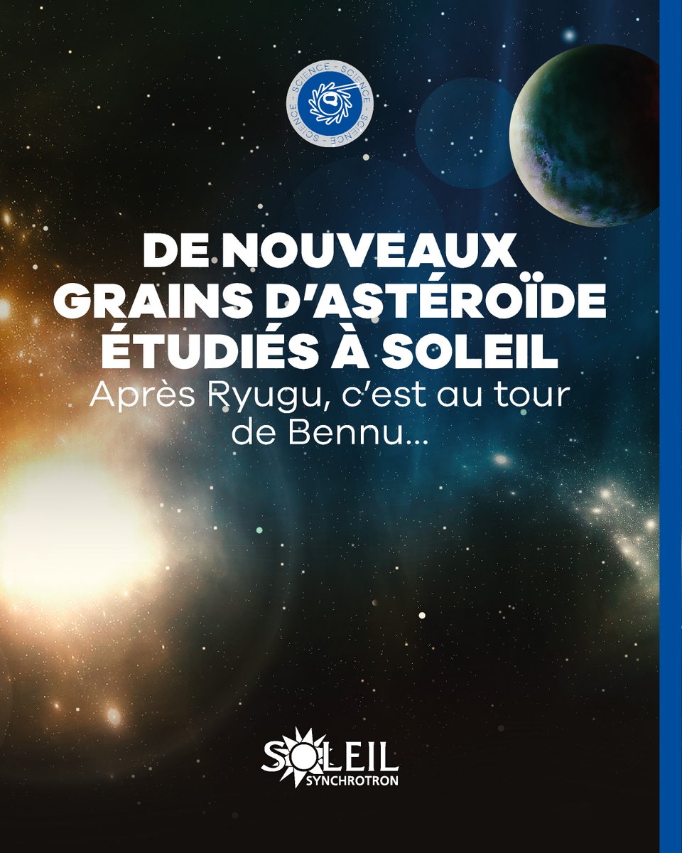 synchroSOLEIL's tweet photo. 🌌✨ Des grains d’astéroïdes étudiés à SOLEIL : Ryugu et Bennu aident à percer les secrets du Système Solaire ! ✨🌌
🔭 Saviez-vous que les astéroïdes sont des vestiges des premières phases de formation de notre Système Solaire ?
👉 En savoir plus : https://t.co/GegoeeJJZk https://t.co/zVodyRbl0K