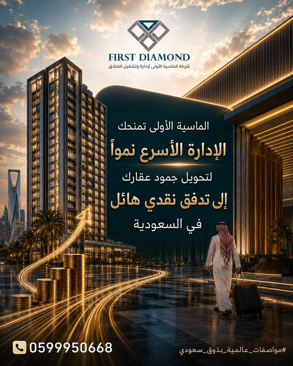 firstdiamondcom's tweet photo. هل يعاني عقارك الفندقي من الركود وضعف العوائد؟🏢📉
الآن يمكنك تحويل هذا الجمود إلى أصل حيوي حيث نضمن لك خططاً تشغيلية فورية، تسعيراً ذكياً، وتدفقاً نقدياً هائلاً بلا توقف 💸💎
☎️ هاتف: 0599950668
💬 واتساب: 966541226364+
#الماسية_الأولى #استثمار_عقاري #عقارات_السعودية #تدفق_نقدي https://t.co/JaIxGEp4in