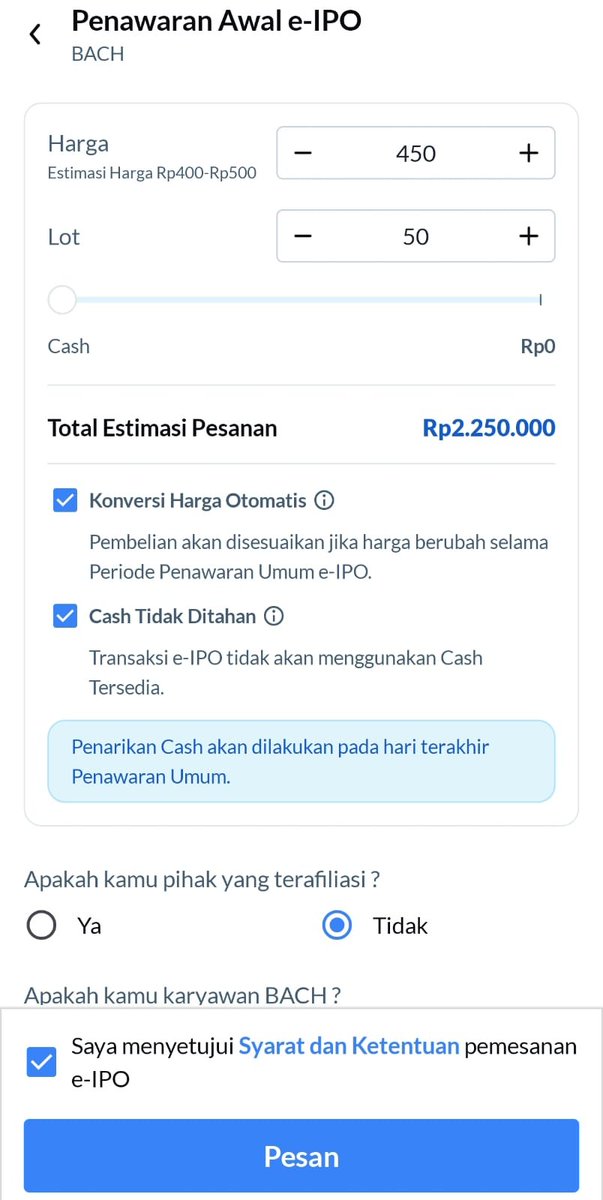 AlexaPurnama27's tweet photo. Jujur gue gampang ke-influence. 🤣 Lihat Felicia Kurniawan bisa atur pesanan beberapa IPO pakai fitur cash gak ditahan di Ajaib, langsung pengen nyobain sendiri. Soalnya modal jadi terasa lebih fleksibel buat ngatur strategi pas musim IPO.
#aplikasiajaib @ajaib_investasi https://t.co/CWGkT4LAyp