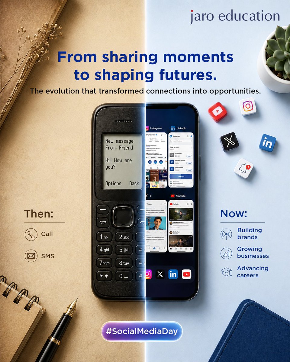 jaroeducation's tweet photo. Social media isn't just where conversations happen anymore.

It's where ideas are shared, careers are built and skills are developed.

This #SocialMediaDay, let's make every scroll count!

#JaroEducation #FutureReady #Upskilling #CareerGrowth #LifelongLearning https://t.co/ohEkunTnWP