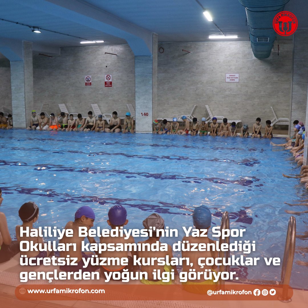 UrfaMikrofon's tweet photo. Haliliye Belediyesi'nden Ücretsiz Yüzme Kurslarına Yoğun İlgi https://t.co/rO4Pb7jYR6

#Haliliye #HaliliyeBelediyesi #Yüzme #YazSporOkulları #MehmetCanpolat @mcanpolatnet @GHocaoglu @haliliyebasin https://t.co/KEfXW4N6X4