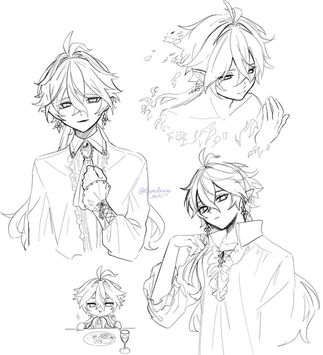 Gondango_moti's tweet photo. 貴族ンズ妄想落描き https://t.co/PLqxcCjakk