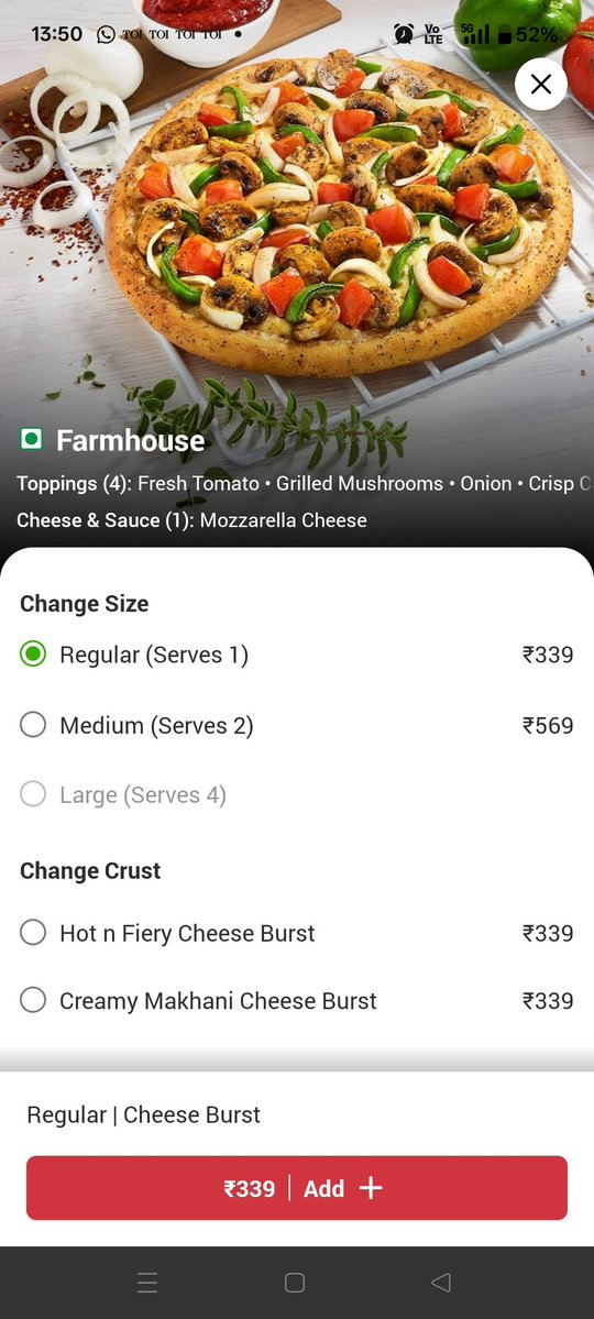 ShramitChd's tweet photo. @dominos_india Reel vs. Real @dominos_india 🧐 My friend’s pizza came with a side of missing toppings. Spot the difference! https://t.co/4CyauUj63k