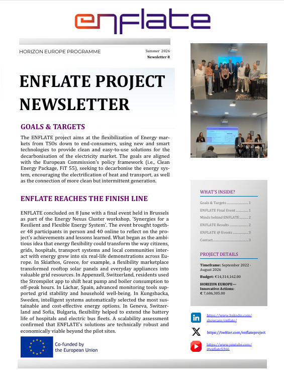 enflateproject's tweet photo. The final issue of the ENFLATE newsletter is here! Four years, six demo sites and real results for energy flexibility across Europe. Thank you to everyone who followed our journey.

Read it here: https://t.co/eBqbEQiDAX

#EnergyFlexibility #HorizonEurope #SmartGrids https://t.co/4iMmmRqKh9