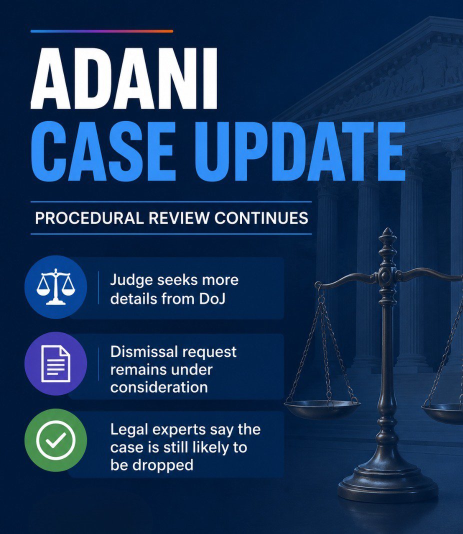 BhaktiVibes_'s tweet photo. Adani Case Remains On Track Despite Procedural Court Review

The court has only requested a more detailed explanation from the Department of Justice.

Legal experts continue to expect the dismissal request to be approved in the coming weeks https://t.co/SpLkI76Cmx