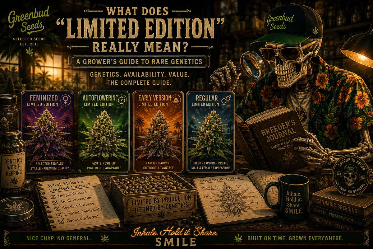 GreenbudSeeds's tweet photo. What does "Limited Edition" really mean in cannabis breeding?

Is it simply a small seed batch... or something much more?

Discover why they matter to growers, collectors and breeders alike.

🔗 Read the full article: https://t.co/USJrrKT97o

#GreenbudSeeds #CannabisGenetics https://t.co/giN4mNDLvo