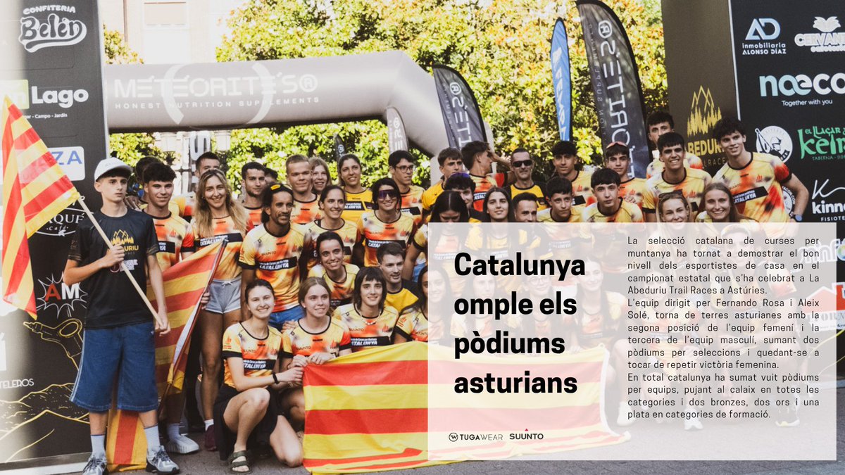 FEEC_cat's tweet photo. 🥇🥈🥉🥉 Catalunya puja a tots els pòdiums de l'estatal de Curses per Muntanya.
La selecció 💛 brilla en les classificacions per equips i torna de terres asturianes amb quatre pòdiums individuals del planter 🏃♀️⛰️
🔗 https://t.co/GY1EUPlVdC
#sentlamuntanya #sommuntanya #cursesfeec
