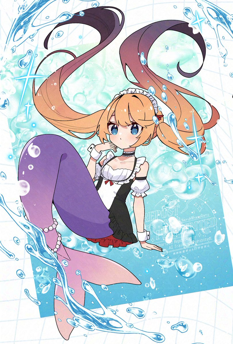 【睦月】ルチルクォーツの人魚ちゃん形オルゴナイト☆他２点 シエルちゃん🧜‍♀️🫧 #oc #人魚の日