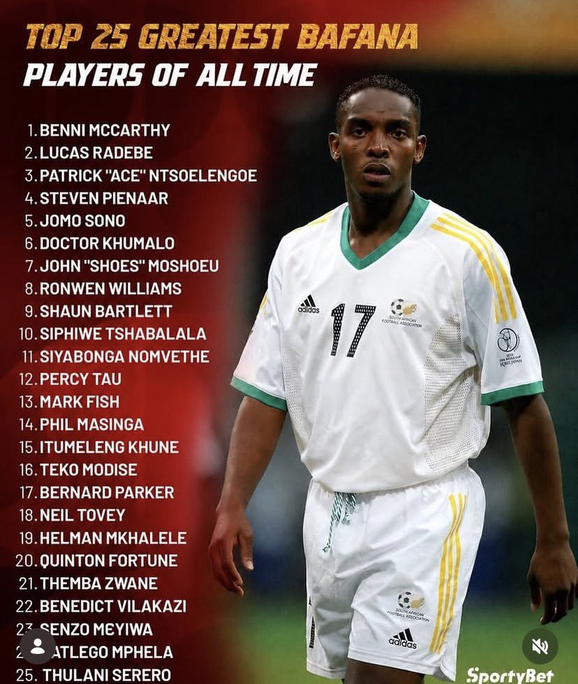 sabelostormz's tweet photo. Khune posted top 25 greatest Bafana Bafana players of all time https://t.co/MNS1DCaZmY