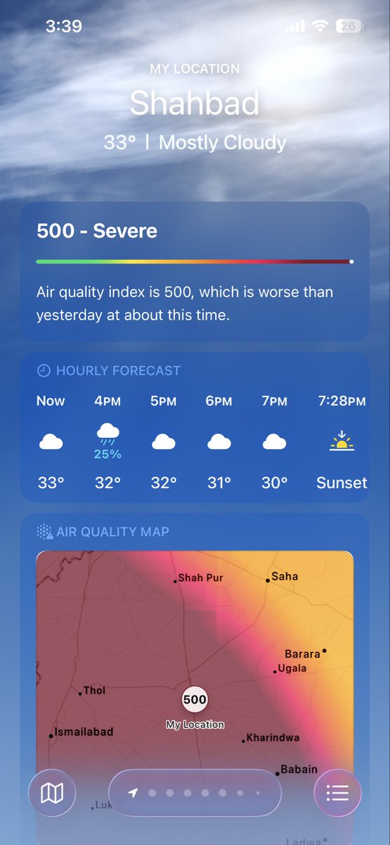 rajdeepgaba's tweet photo. 30 june 2026
Location: Shahabad markanda, Haryana
There is no stubble burning then why is AQI still above 500? https://t.co/rjZDrgYs2L