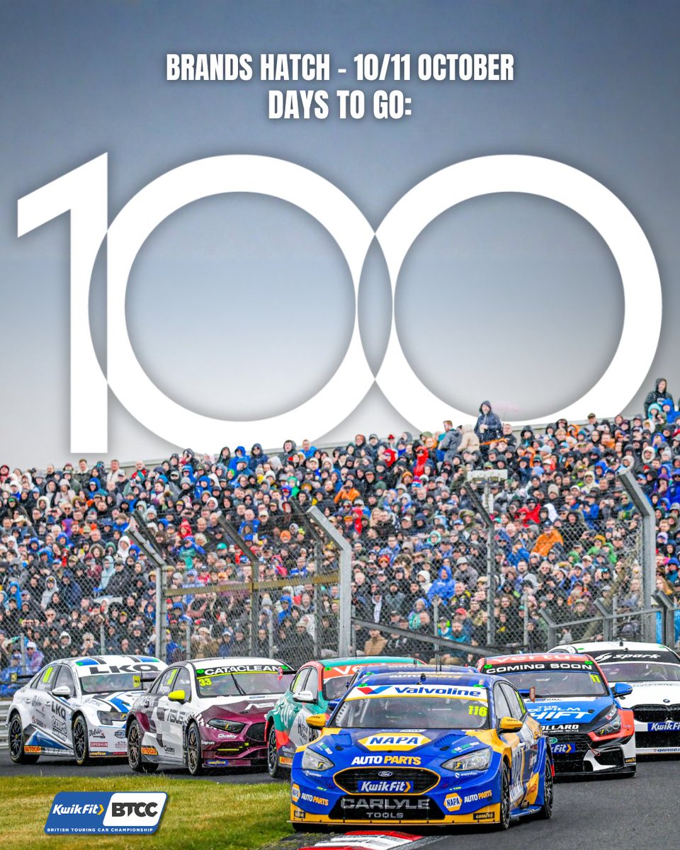 Brands_Hatch's tweet photo. Now I can't believe I'm typing this... but it's only 100 days until the @BTCC  season finale at Brands Hatch on 10/11 October 😱

The season is zooming by 😅

But if you fancy securing your tickets nice and early 👇

🎟 https://t.co/PgmjppEsuB https://t.co/mCk36h581u