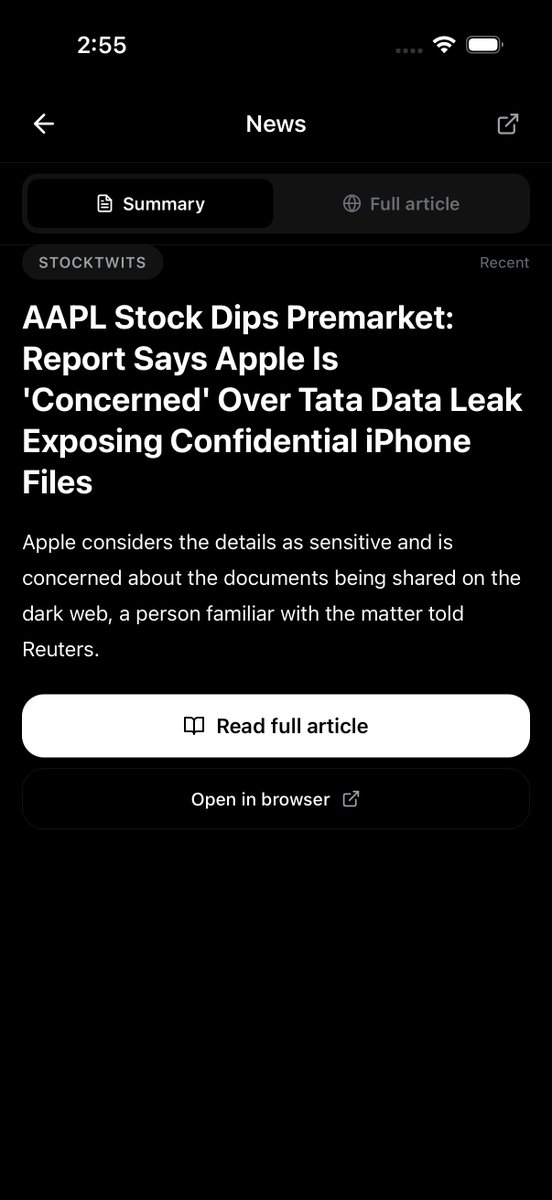 shank2600's tweet photo. Day 6 of showing my work.

Day 5: Sphere Intelligence
Day 6: Alpha Brief

One morning read:
sentiment · SPY · QQQ · IWM · VIX · plain English on the day

Plus top news for the day —
AI summary or full article, without leaving the app.

60 seconds. You get the market.

Day 7: Risk Radar.

#buildinpublic #ShowYourWork #AI #fintech #softwareengineering