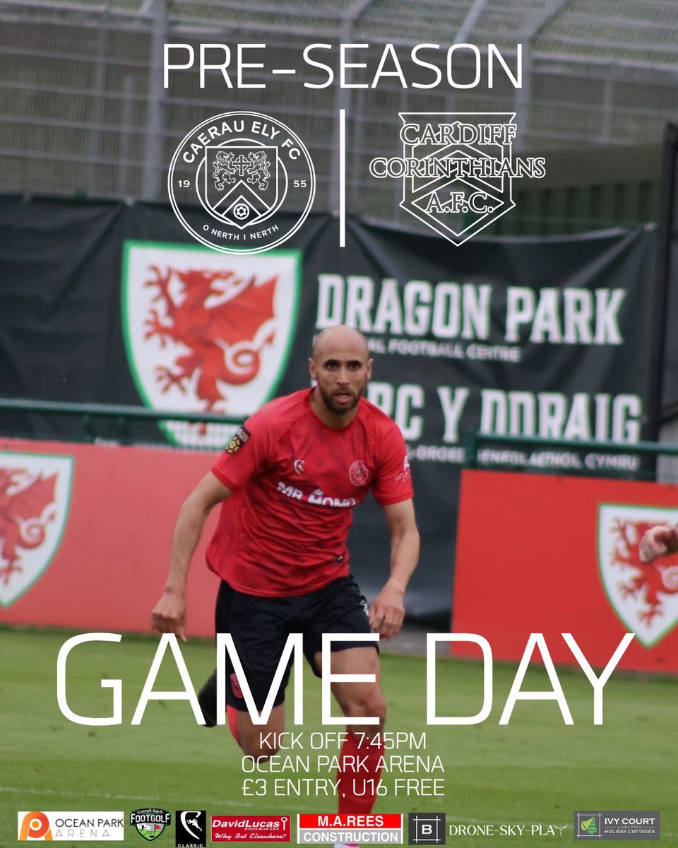 CaerauElyFC's tweet photo. It’s matchday as we face @CardiffCorries_ in our next preseason fixture at @oceanparkarena1 
Ko is 7.45pm with food and drink available all evening. 
Entry is £3 for adults| U16s free. 
#ONerthINerth @ChrisJenki18199 @AllWalesSport @CymruLeagues @YClwbPelDroed @CymruPitchside https://t.co/ozbQvDwPnz
