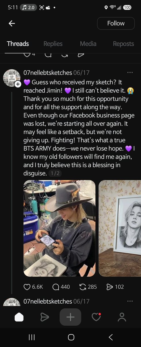 Jillysmurf's tweet photo. If you have Threads- Please go report this account that is posing as an artist and selling their "artwork" and posting AI slop.
https://t.co/ONsrd5TY42 https://t.co/d5sTsGK0zy