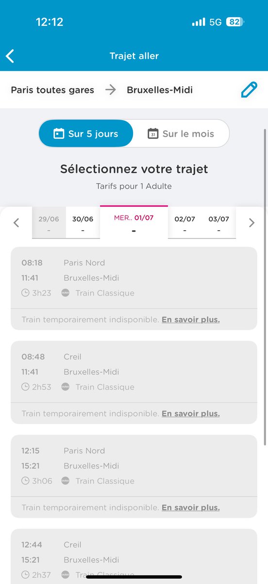 itsmeleaaaaah's tweet photo. @OUIGO bonjour pourquoi les trains de Paris à Bruxelles ne sont pas reservables ? https://t.co/60PT1GIRyX