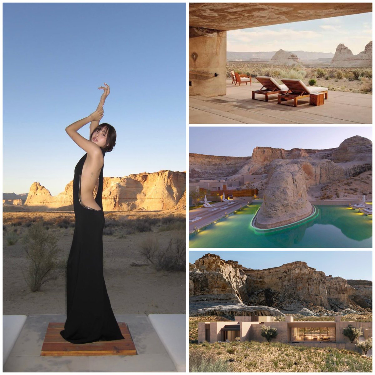 bebetterme_m's tweet photo. ลิซ่าไปพักผ่อนที่ Amangiri, Luxury Wellness Resort ที่มีบริการสปา โยคะ สมาธิ และโปรแกรมฟื้นฟูสุขภาพแบบองค์รวมสำหรับผู้ที่ต้องการพักผ่อนและรีเซ็ตทั้งร่างกายและจิตใจในบรรยากาศเงียบสงบ ค่าที่พักเริ่มต้น ~130,000 บาท/คืน ที่พักสวยมากดีใจที่น้องได้มีช่วงเวลาพักผ่อนที่ดี🥺 https://t.co/ZGxze8WNYx