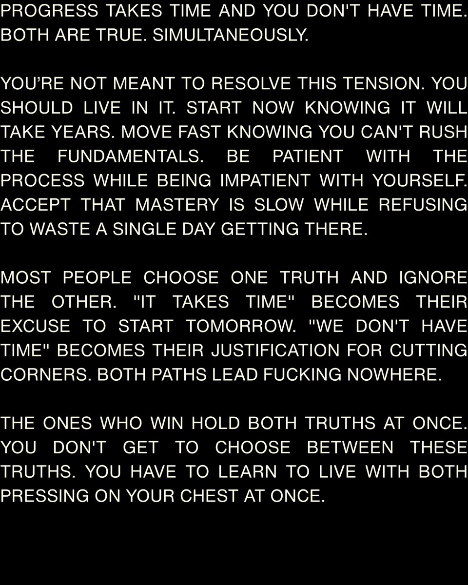 NewMentalities's tweet photo. PROGRESS TAKES TIME
START NOW AND MOVE WITH MANIACAL URGENCY https://t.co/DjuMx1eFi3