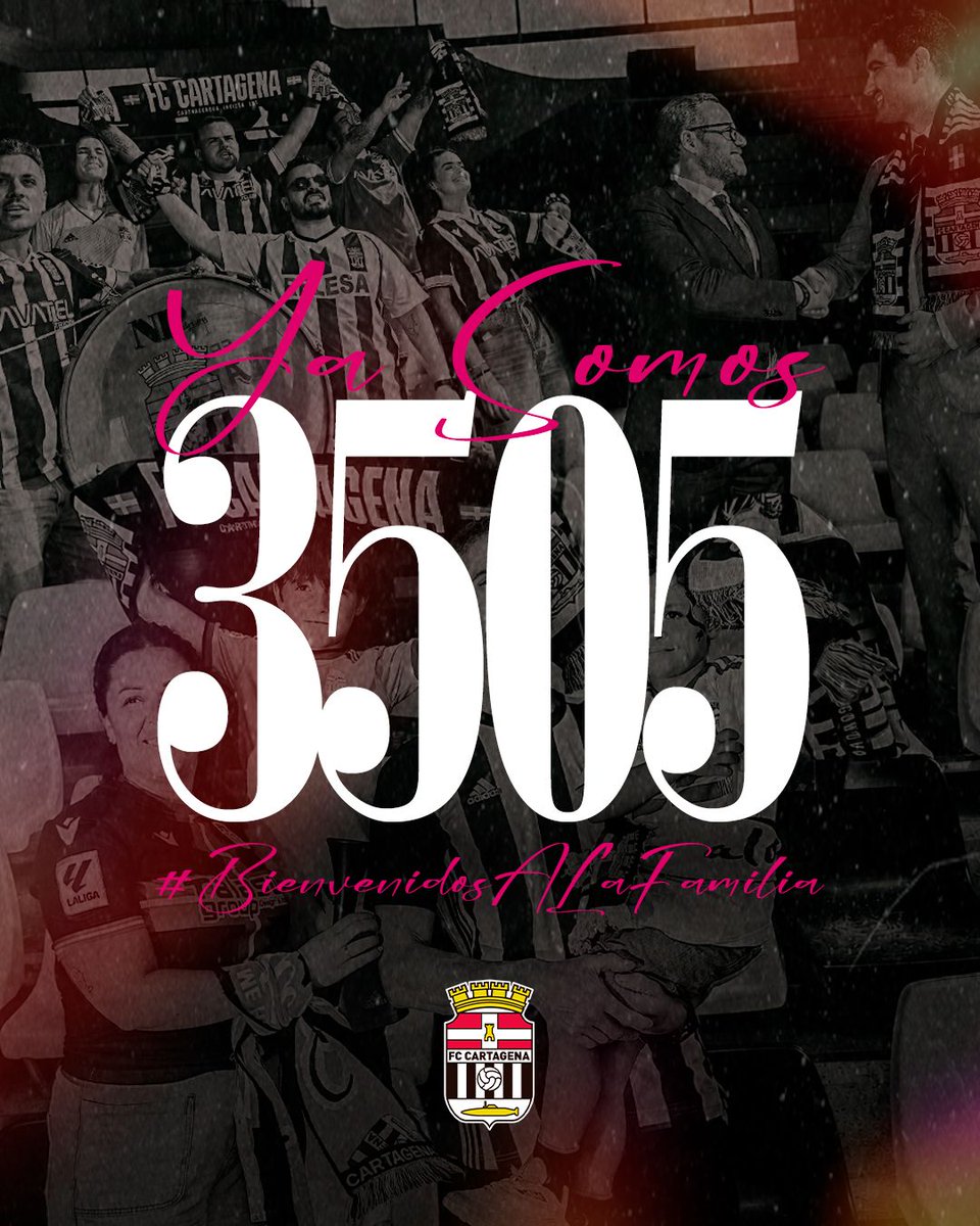 FCCartagena_efs's tweet photo. 🤍¡Ya somos 3⃣5⃣0⃣5⃣!🖤
𝓛𝓪 𝓯𝓪𝓶𝓲𝓵𝓲𝓪 𝓺𝓾𝓮 𝓼𝓮 𝓮𝓵𝓲𝓰𝓮
#LaPasiónQueNosUne | #BienvenidosALaFamilia https://t.co/b8I5La26N2