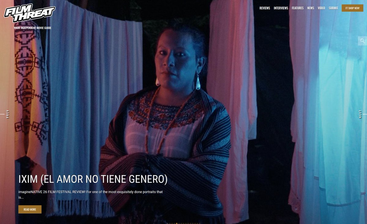 FilmThreat's tweet photo. "...going to visit Monica Chub, a famous Mayan trans woman." Michael Talbot-Haynes reviews Ixim; which screened @imagineNATIVE.
https://t.co/D82GejqfP3 #imagineNATIVE #FilmThreatimagineNATIVE #imagineNATIVE2026 https://t.co/ITuY65w5pa
