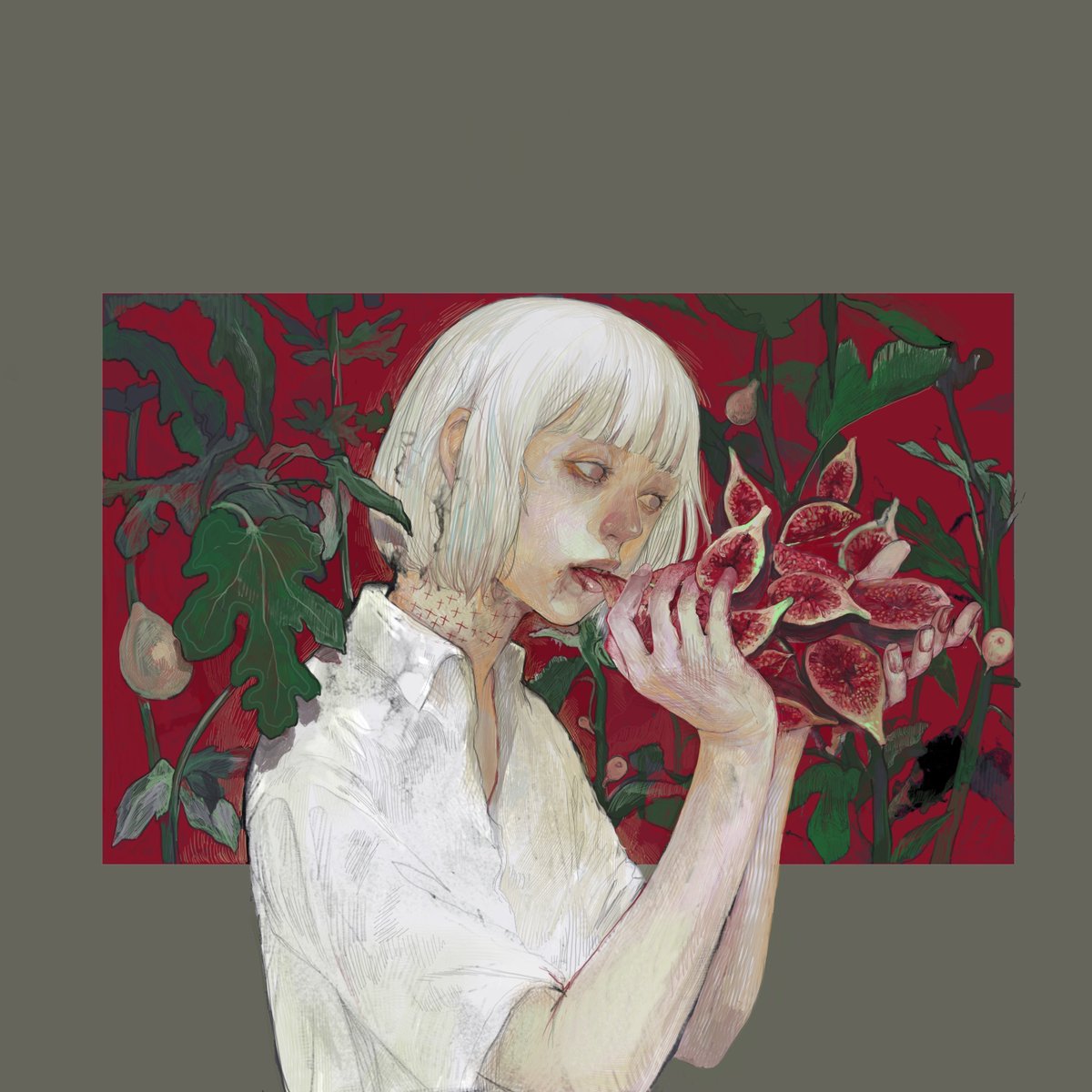 Child0ut's tweet photo. my art with hits of red https://t.co/lPvhWbVhe8