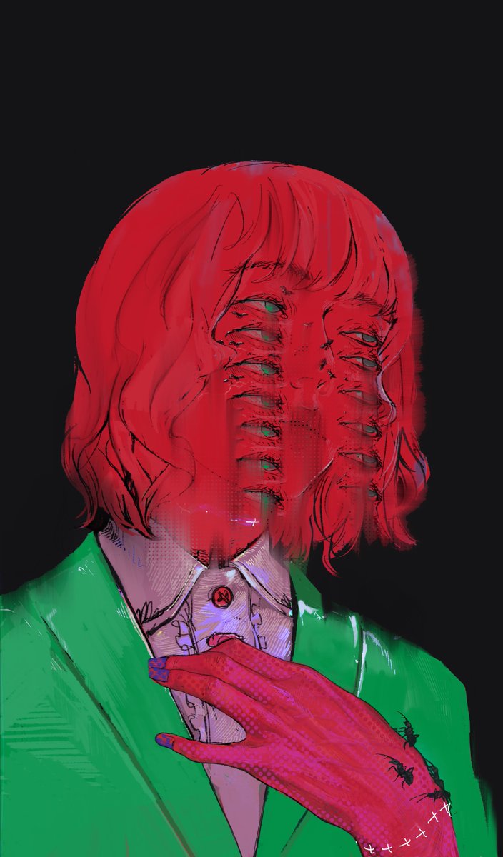 Child0ut's tweet photo. my art with hits of red https://t.co/lPvhWbVhe8