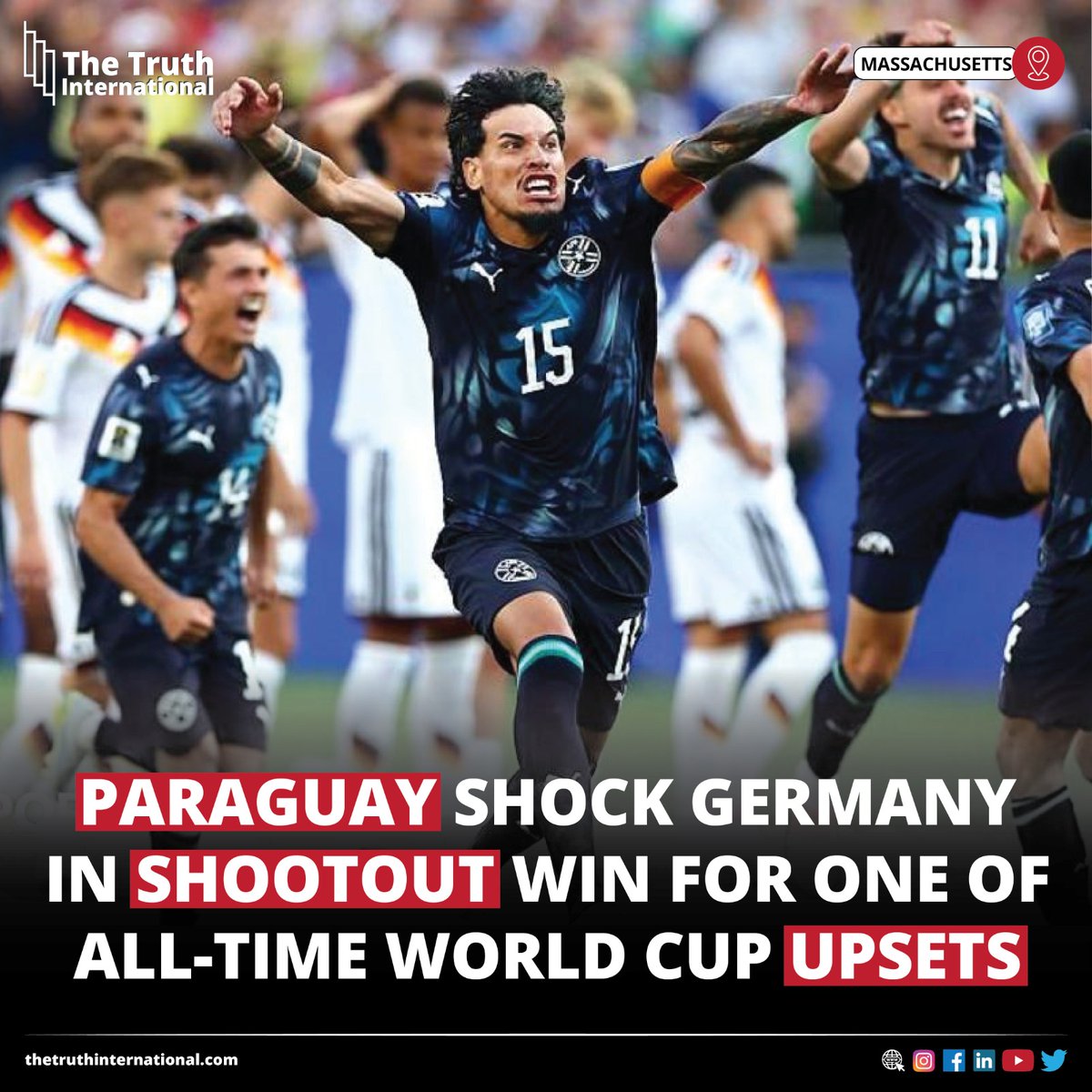 ttimagazine's tweet photo. Paraguay shock Germany in shootout win for one of all-time World Cup upsets
READ MORE: https://t.co/F1jQ6lfJU1
#Paraguay #shock #Germany #shootout #win #WorldCup #upsets #Massachusetts #TTI https://t.co/Q0d1aDwXbg