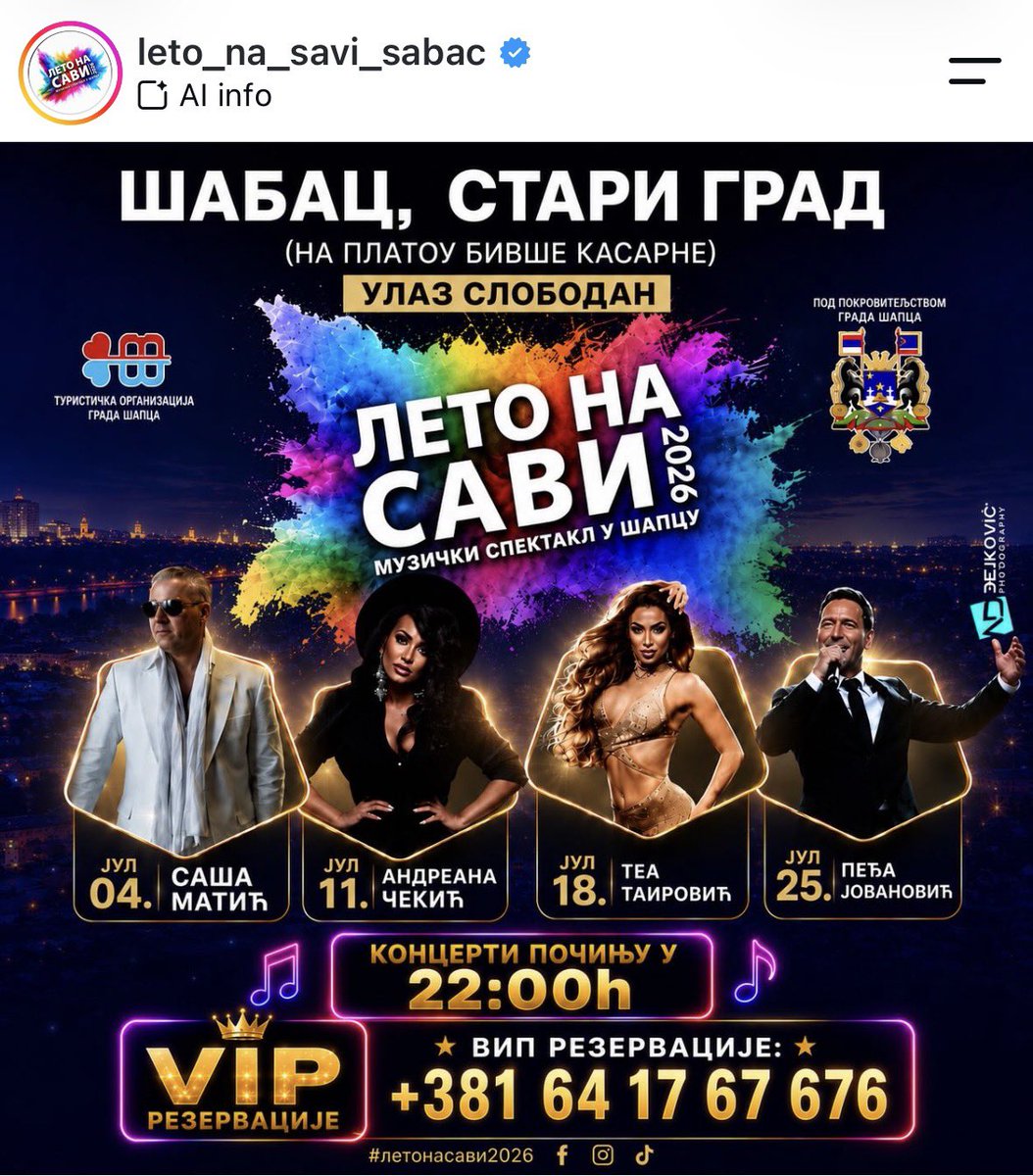 katarinantonic's tweet photo. Inače dok su lokalne vlasti u Šapcu bile okupirane dosovcima imali smo umesto “leto na savi” šabački letnji festival gde su dolazili izvođači poput Dubioze kolektiv ili Goblini i slični, ni slučajno narodna muzika. A pogledajte sad ovu lepotu 😍 https://t.co/BfGEyowosD