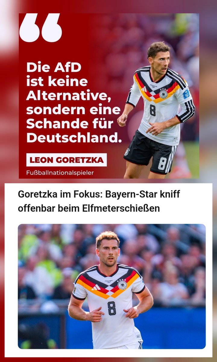 VolkerPetzer's tweet photo. Leon Goretzka: Zu feige für elf Meter, aber groß im Denunzieren.
Ein echter deutscher Charakterkopf unserer Zeit. https://t.co/YelaHcA3YL