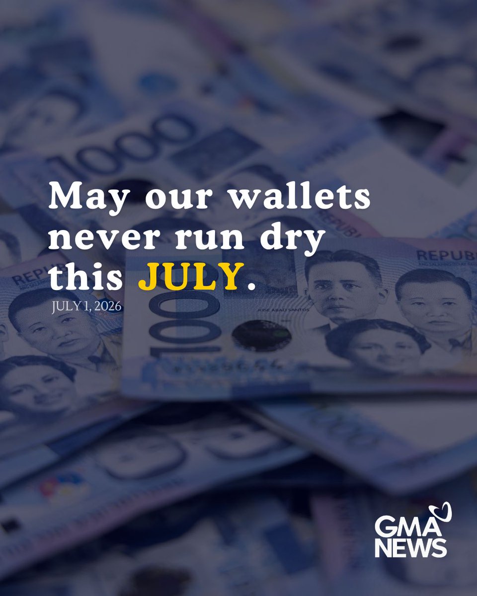 gmanews's tweet photo. MONEY-FESTING! 💸🤑

May July bring you bountiful of blessings and financial stability! ✨ https://t.co/wHrxXKHl0a
