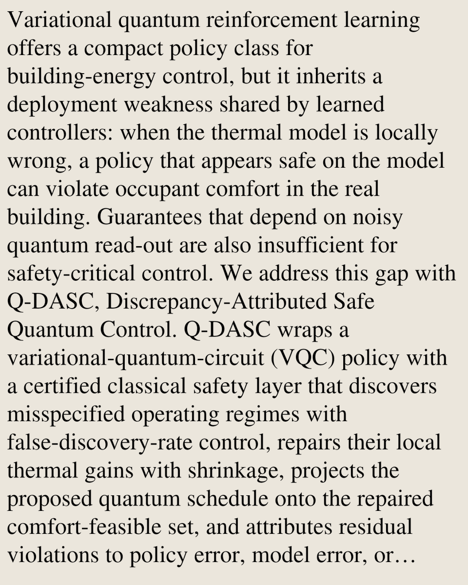 SystemsAndCtrl's tweet photo. Q-DASC: State-of-the-Art Safe Quantum Control for HVAC under Local Model Misspecification

Yifan Wang
https://t.co/vLQUIUEK8r [𝚎𝚎𝚜𝚜.𝚂𝚈] https://t.co/R1DNYamMCf