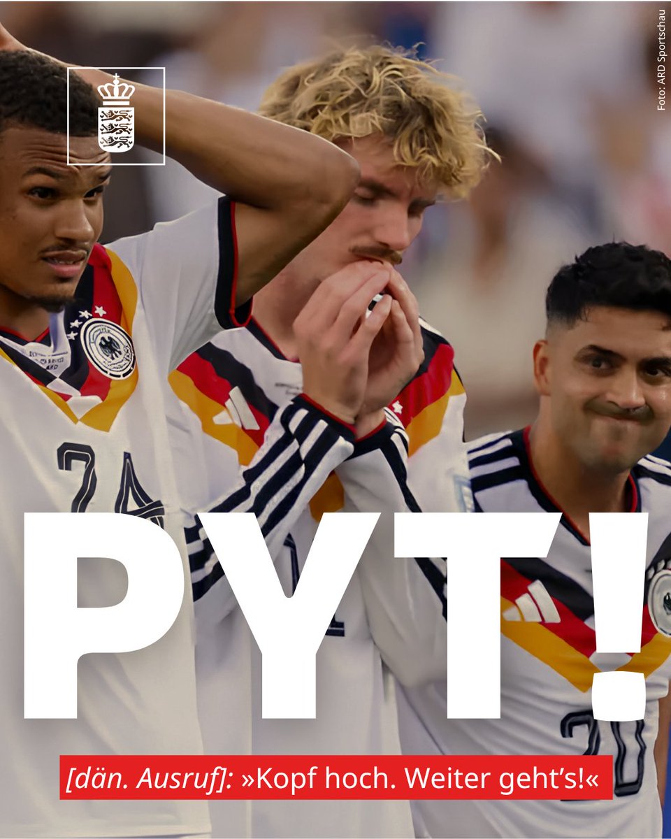 Daenemark_in_DE's tweet photo. Liebe Nachbarn, heute gibt's von uns einfach ein: Pyt. ❤️🇩🇰🇩🇪

Heißt ungefähr: „Blöd gelaufen. Kopf hoch. Weiter geht's.“ https://t.co/vAefI6JC7R