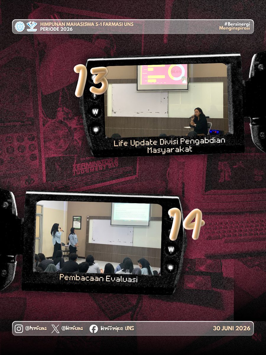 Hmfuns's tweet photo. antarpengurus HMF FMIPA UNS periode 2026. RHL 1 telah dilaksanakan pada Sabtu, 27 Juni 2026 di Ruang A3.10 Gedung A lantai 3 FMIPA UNS. Kegiatan dimulai pada pukul 07.41 WIB dan berakhir pada pukul 12.16 WIB. https://t.co/yEm5E2ciA0