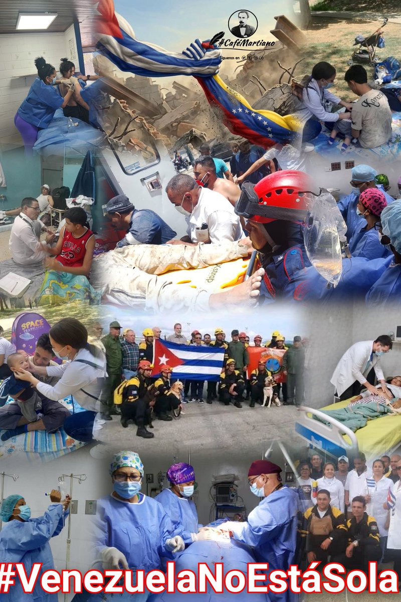 cafemartiano's tweet photo. Buenos días 🇻🇪 #CaféMartiano
El carácter humanista y solidario de esta Revolución Socialista Cubana,  junto al pueblo Venezolano!

✍️ "Es de pueblos fuertes, el amor a la unión para el socorro mutuo". 

¡Gracias, Fidel, por enviar médicos!
Leales siempre! ❤️

#VenezuelaNoEstáSola https://t.co/Z2XuUmXyNV