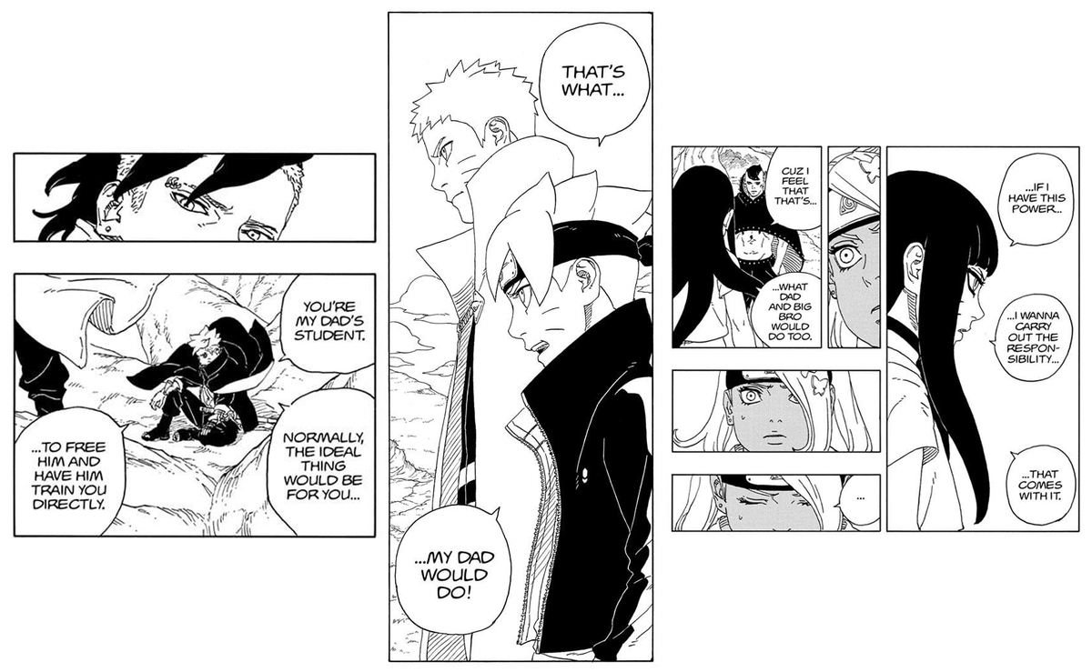 Kurorealciel2's tweet photo. Kawaki is Naruto's one and only protégé, Boruto and Himawari inherited Naruto's spirit, values and power. All three are Naruto's sole legacy- his family.

But Sarada fans trying to sneak her in as "Naruto's legacy" cuz Boruto stole the Uchiha's  😭 https://t.co/mgF5d79yGT