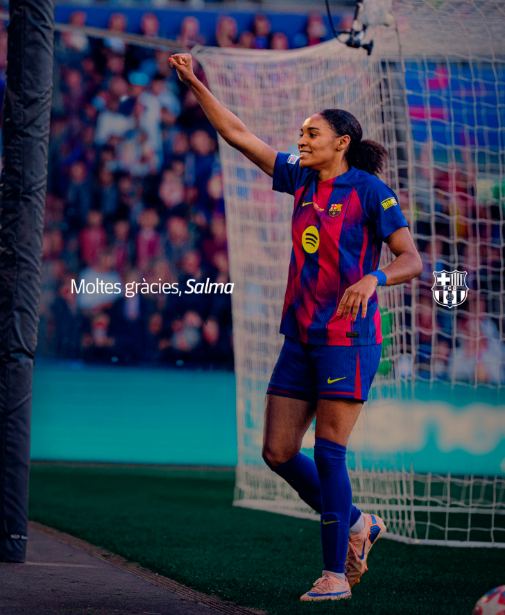 lnstantFoot's tweet photo. 🚨 OFFICIEL ! SALMA PARALLUELO QUITTE LE FC BARCELONE ! 🔵🔴❌

Le club catalan annonce le départ de l’attaquante espagnole, mettant fin à son aventure au Barça.

(📷 @FCBfemeni) https://t.co/PEoT19nmnv