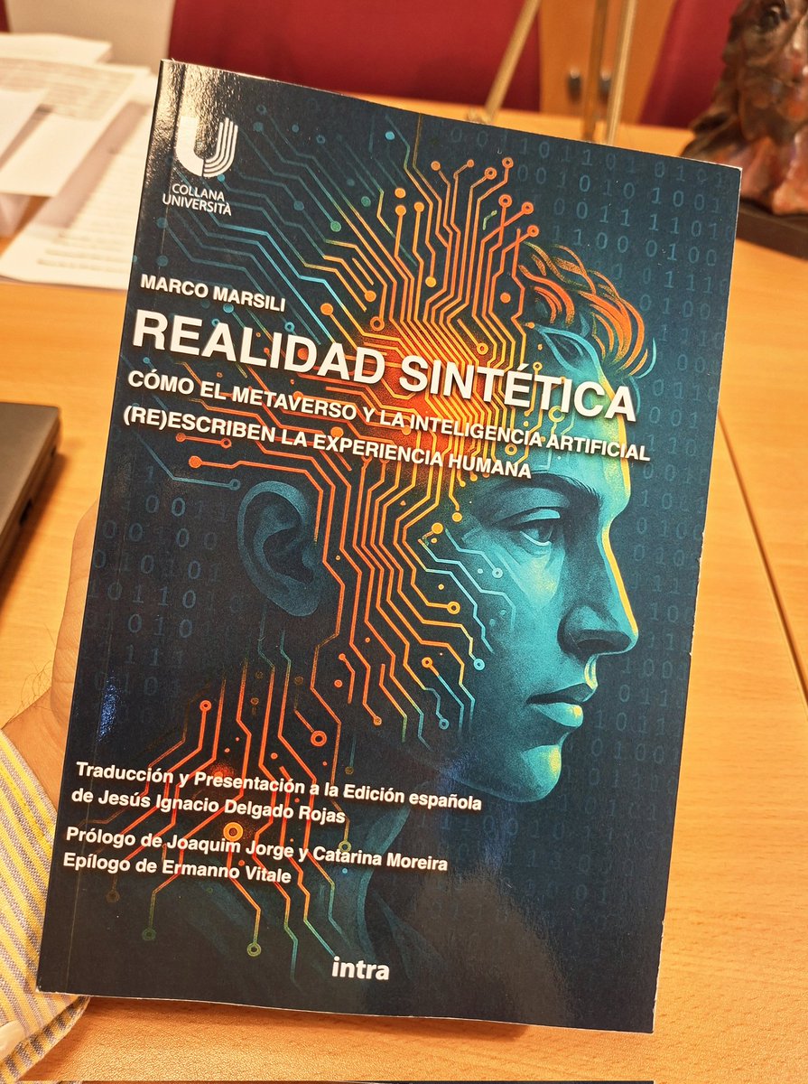 JesusIgnacioDR's tweet photo. 🦾Realidad sintética –libro de @MarcoMarsili1 que he tenido el gusto de traducir y editar en español– acaba de ser publicado!
#HumanismoDigital
#ActIA
#GobernanzaAlgorítmicaGlobal
#ÉticaIA

Disponible en:
🛒Amazon: https://t.co/fsW7rggaOc
📚Intra Edizioni: https://t.co/XxHlXIf45B https://t.co/lU8nI97Fu3