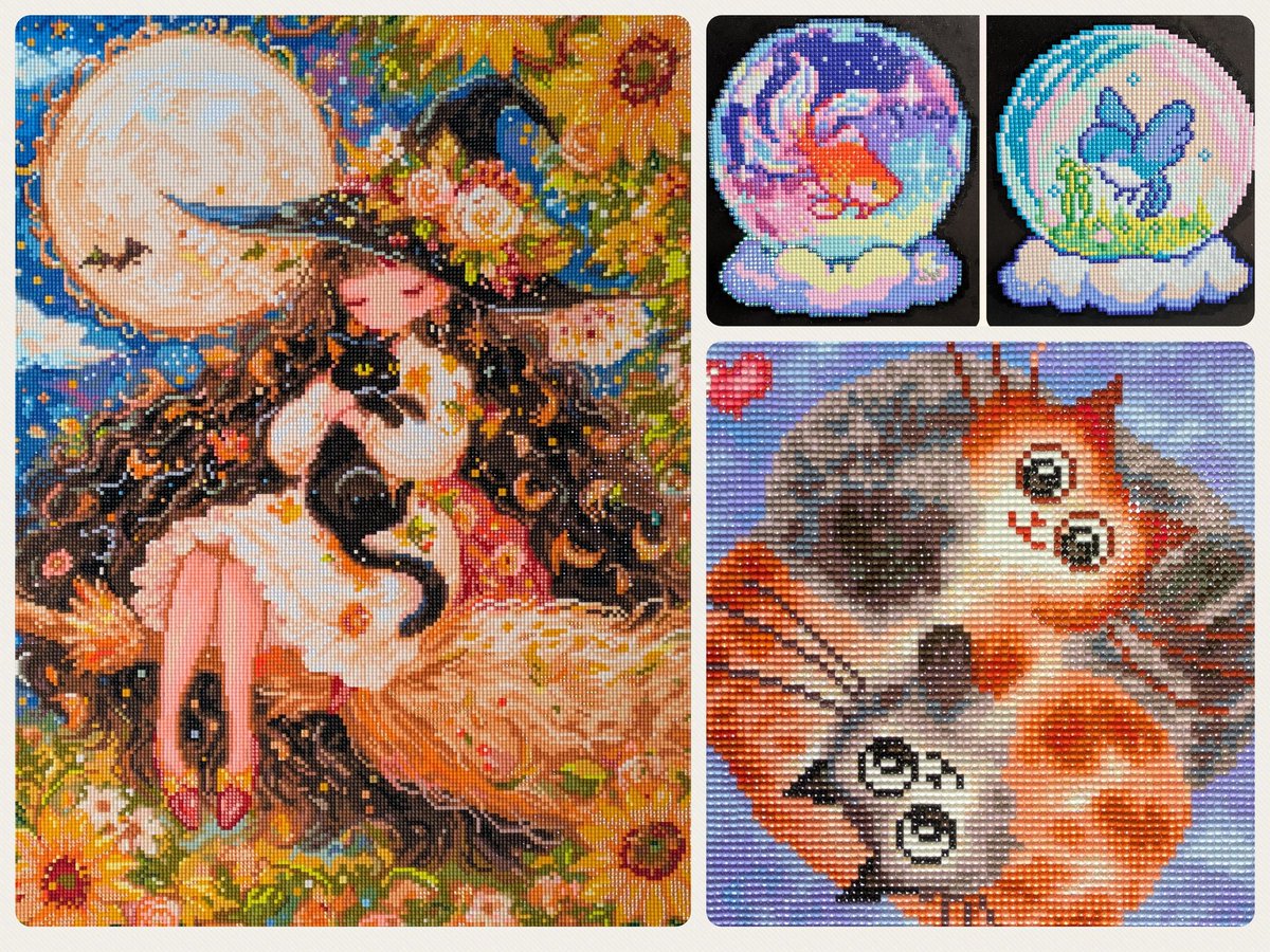 今年6月までに作れたダイヤモンドアートは14作品✨ ※ミニDAのセット