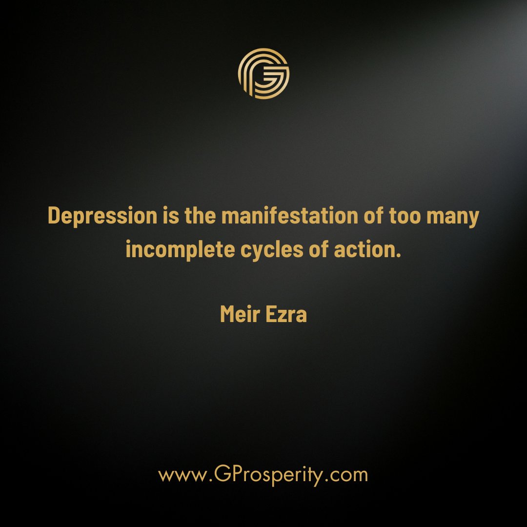 GProsperityNow's tweet photo. Wondering why you feel depressed?
It's those incomplete cycles of action. 

To learn more life-changing truths, join our next live seminar in Toronto from 25 - 31 July now at: https://t.co/eXQcN3BlqF https://t.co/Wuu4PiiYwr