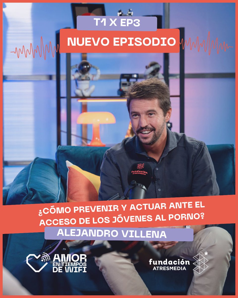 FundATRESMEDIA's tweet photo. 🎙️ Nuevo episodio de #AmorEnTiemposDeWifi

¿Cómo prevenir y actuar ante el acceso de los jóvenes al porno?

Hablamos con Alejandro Villena sobre cómo crear un entorno protector y acompañar a las familias con herramientas prácticas. 📱💙 https://t.co/OqPAH1RB0w