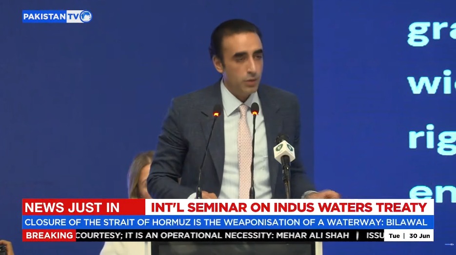 Bilawal Warns of Waterway Weaponization at Indus Waters Treaty Seminar: Strait of Hormuz Crisis a Global Precedent