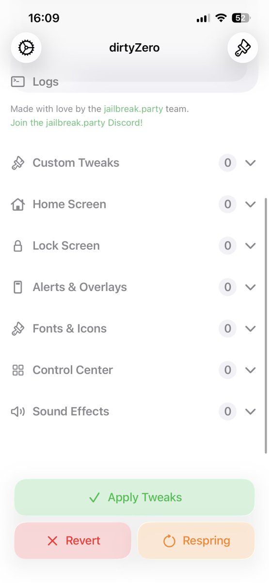 senumy_ipa's tweet photo. 🆕 DirtyZero v2.0 is out! 🔥
✅ iOS 16.0–18.7.1 &amp; iOS 26.0–26.0.1

• Removed DarkSword support
• Better tweak reliability
• Improved logging &amp; log export
• Updated UI
• Bug fixes &amp; performance improvements

📥 https://t.co/VZuCHehe1m https://t.co/FElVteTpjN