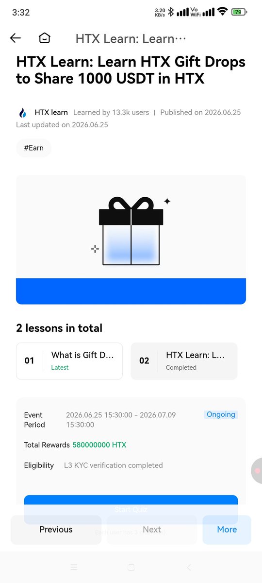 BitcoinEarn10's tweet photo. HTX Learn : What is Gift Drops on HTX

Event Period : 2026.06.25 15:30:00 - 2026.07.09

Total Rewards : 580,000,000 $HTX

Event Link : https://t.co/nnrtmaCyJs

Register on HTX : https://t.co/lXF0EnyBau

Watch for Answers : https://t.co/4WU3gazNMM

#LearnandEarn #HTX @HTXAcademy https://t.co/xviTLa9fQJ